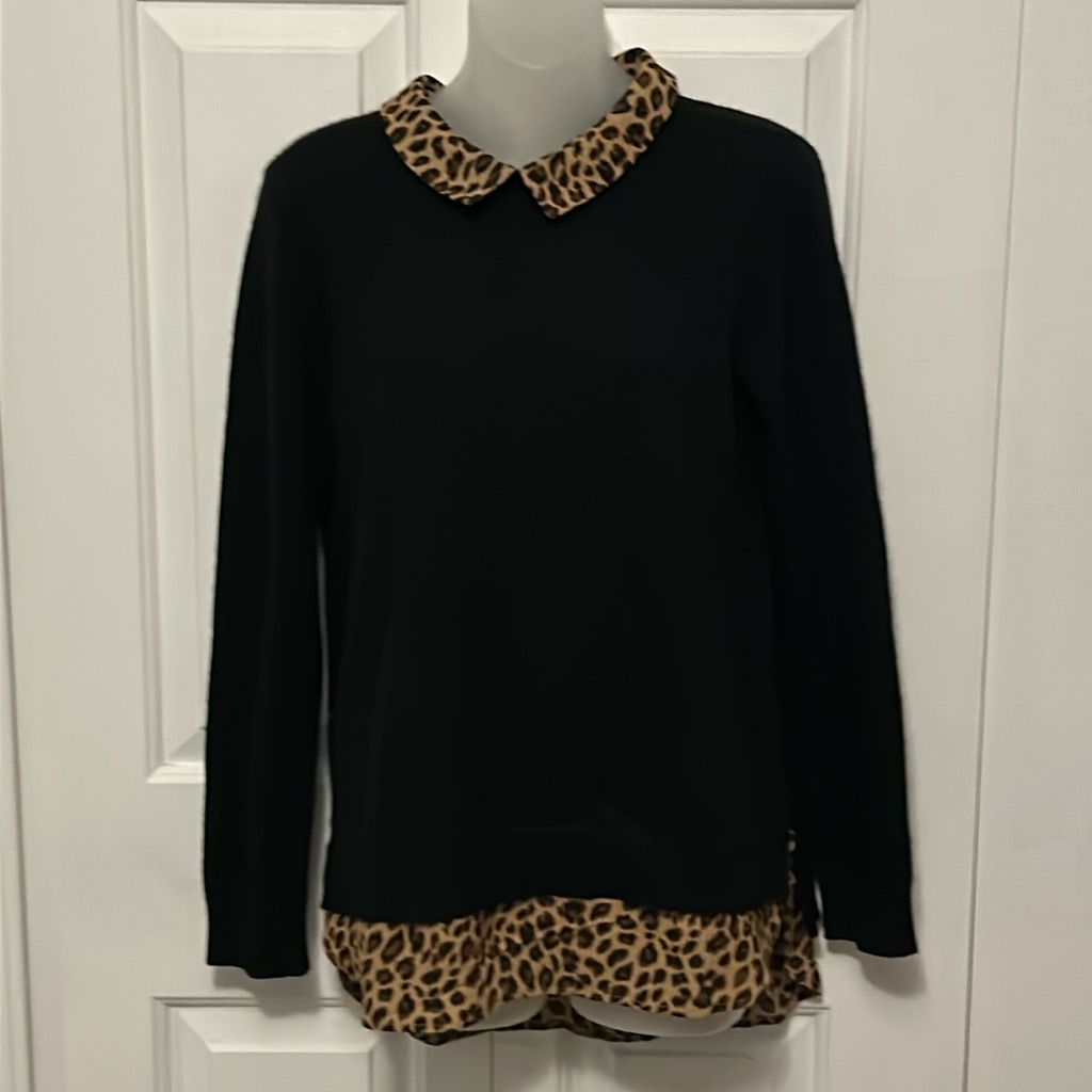 Cashmere Charter Club Sz S Luxury Sweater Built In Collar & Shirttails Guc B1313